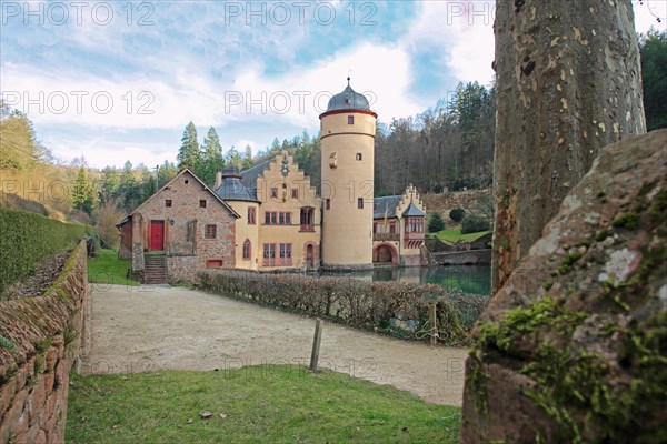 Moated castle built in the 15th century, Mespelbrunn, Bavaria, Spessart, Germany, Europe