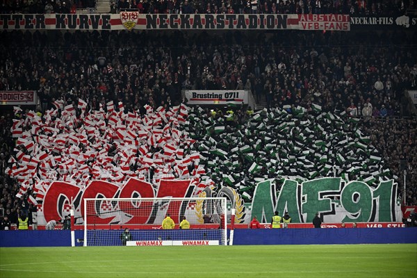 Choreography, Commando Cannstatt, CC97, MF91, VfB Stuttgart, MHPArena, MHP Arena Stuttgart, Baden-Wuerttemberg, Germany, Europe