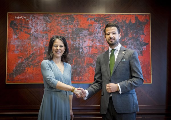 Annalena Baerbock (Alliance 90/The Greens), Federal Foreign Minister, photographed during her visit to Montenegro. Here she meets President Jakov Milatovic. 'Photographed on behalf of the Federal Foreign Office'