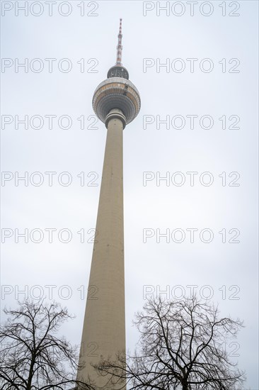 Television tower in cloudy weather, Alexanderplatz, Berlin, Germany, Europe