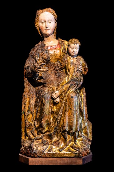 Madonna and Child, Giovanni di Francia, 1460, Museo Civico d'Arte, Palzuo Ricchieri, Old Town with splendid noble palaces and Venetian-style arcades, Pordenone, Friuli, Italy, Pordenone, Friuli, Italy, Europe