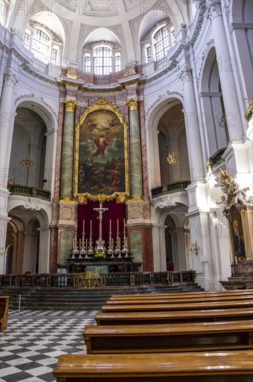 Interior view of the Catholic Court Church in Dresden, Saxony, Germany, 25 August 2016, for editorial use only, Europe
