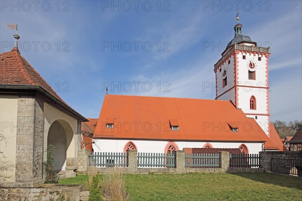 St. Nikolai Church built 15th century, Nikolaikirche, Marktbreit, Lower Franconia, Franconia, Bavaria, Germany, Europe