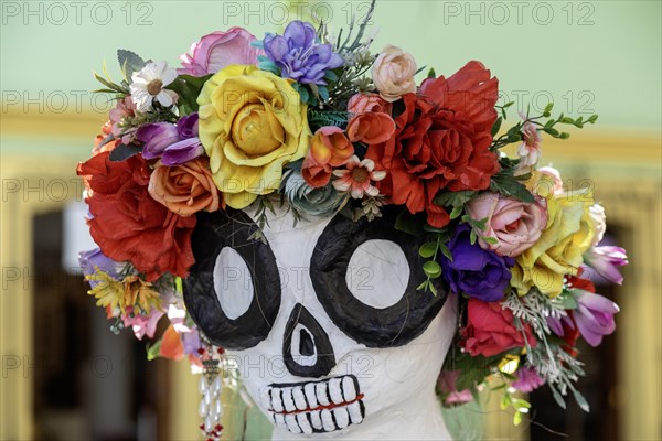 Oaxaca, Mexico, Flowers on a papier mache puppet, Central America
