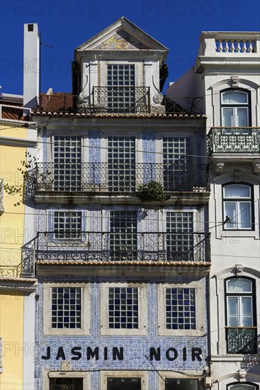 Old building, facade with typical azulejos, house facade, tiles in the old town, city, architecture, old, dilapidated, balcony, urban, house, house wall, building, antique, history, architectural history, tradition, pattern, Portuguese, Lisbon, Portugal, Europe