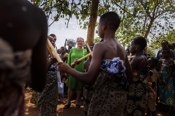 Svenja Schulze (SPD), Federal Minister for Economic Cooperation and Development, in dialogue with a woman's group from northern Benin, Bohicon, 6 March 2024.photographed on behalf of the Federal Ministry for Economic Cooperation and Development