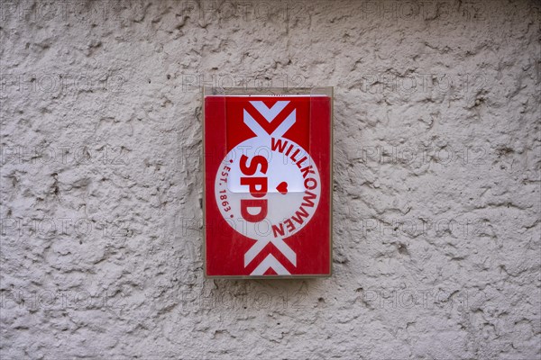 Party advertising on a building facade, Berlin, Germany, Europe