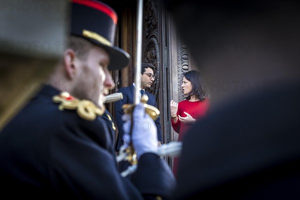 Annalena Baerbock (Alliance 90/The Greens), Federal Foreign Minister, photographed during her visit to Paris. Here together with the French Foreign Minister Stephane Sejourne in the Quai D'Orsay. 'Photographed on behalf of the Federal Foreign Office'