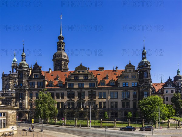 Building complex of the Dresden Residential Palace, which also houses the world-famous Green Vault, Inner Old Town of Dresden, Saxony, Germany, Europe