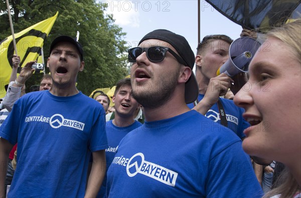 Demonstration by the Identitarian Movement. Several hundred supporters of the Identitarian Movement demonstrated in Berlin under the slogan Future Europe - for the defence of our identity, culture and way of life . The right-wing group is being monitored by the Office for the Protection of the Constitution, 17.06.2017