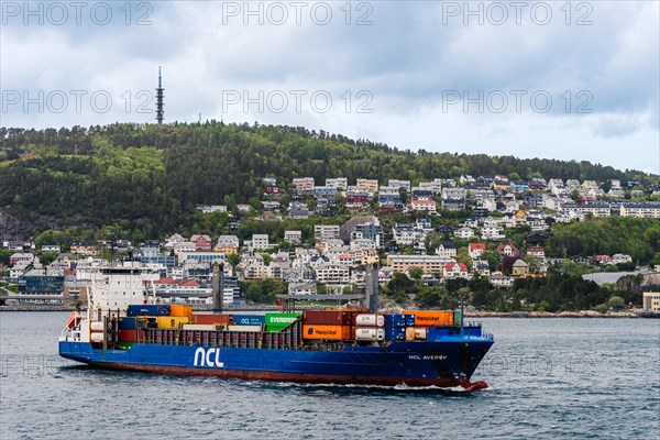 Container Ship NCL AVEROY, ALESUND, Geirangerfjord, Norway, Europe