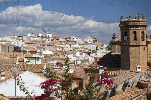 The bell tower of the church of San Mateo in the village of Banos de la Encina