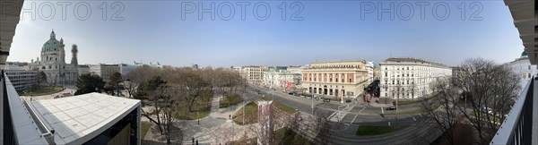 Panorama, Karlskirche, Karlsplatz, Vienna, Austria, Europe