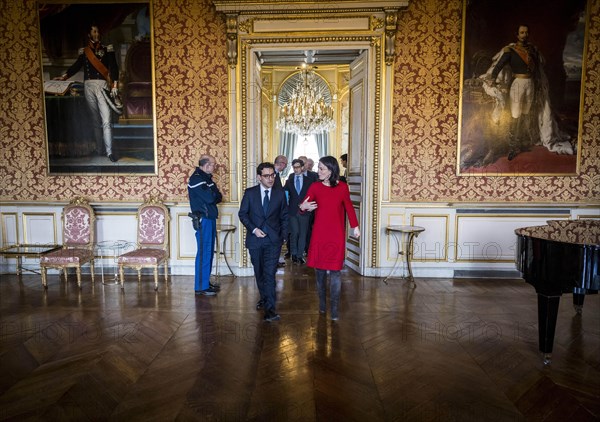 Annalena Baerbock (Alliance 90/The Greens), Federal Foreign Minister, photographed during her visit to Paris. Here together with the French Foreign Minister Stephane Sejourne in the Quai D'Orsay. 'Photographed on behalf of the Federal Foreign Office'