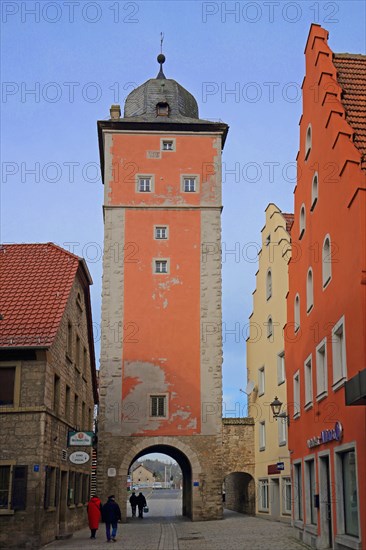 Klingentorturm built in 1525, gate tower, town gate, gate, Ochsenfurt, Lower Franconia, Franconia, Bavaria, Germany, Europe