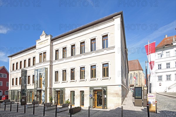 Modern building on the market square, Iphofen, Lower Franconia, Franconia, Bavaria, Germany, Europe