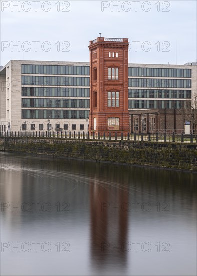 Long exposure, Schinkelplatz with the monument of the Schinkelsche Bauakademie, Berlin, Germany, Europe