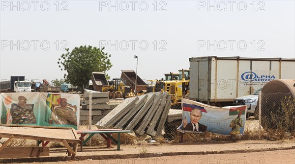 The new president who came to power in a coup, Ibrahim Traore, promotes friendship with Russia, with thanks for supporting the transition, Burkina Faso, Ouagadougou, 05/03/2024, Africa