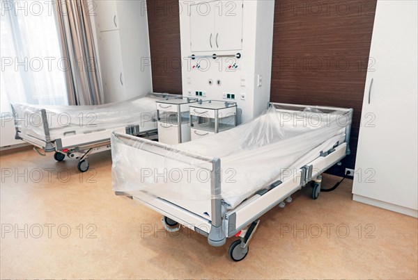 Beds in a hospital room in Berlin, 25/01/2019