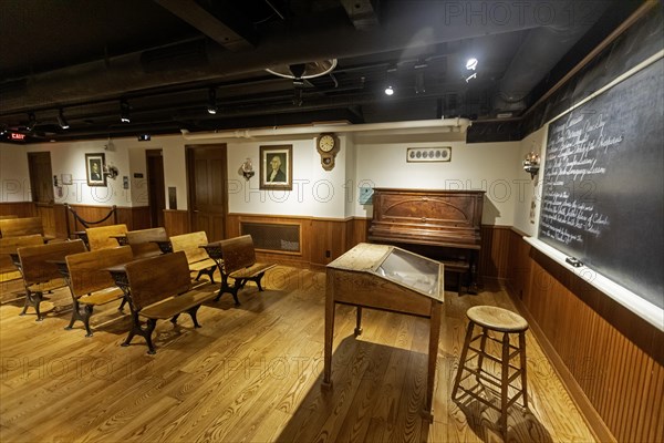 Lansing, Michigan, The Michigan History Museum. A one-room schoolhouse is displayed