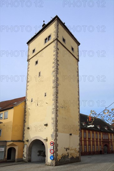Historic Upper Gate, Town Gate, Town Tower, Ochsenfurt, Lower Franconia, Franconia, Bavaria, Germany, Europe