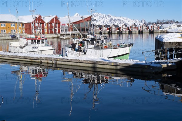 Lofoten, Norway. Solvaer, Nordland province. Harbour basin, Svolvaer, Nordland, Lofotoen, Norway, Europe
