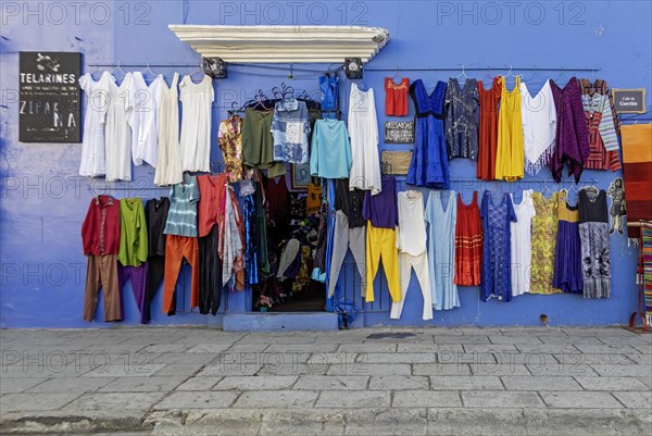 Oaxaca, Mexico, Clothes hanging outside a clothing store, Central America