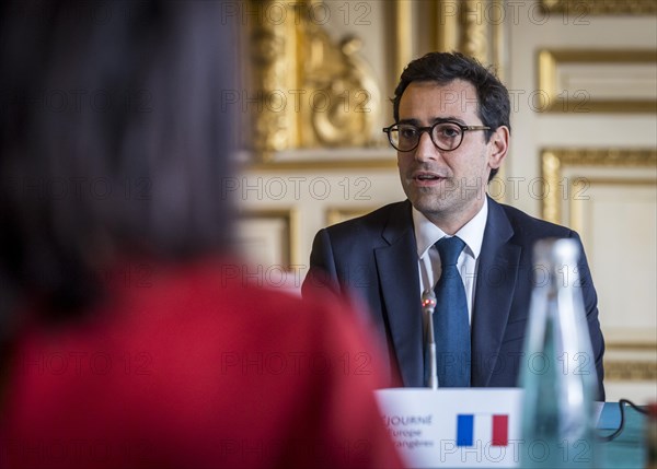 Annalena Baerbock (Alliance 90/The Greens), Federal Foreign Minister, photographed during her visit to Paris. Here together with the French Foreign Minister Stephane Sejourne in the Quai D'Orsay. 'Photographed on behalf of the Federal Foreign Office'