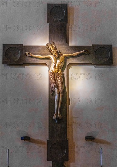 Four-nail wooden cross, 13th century, Cathedral of Santa Maria Assunta, 14th century, Cividale del Friuli, town with historical treasures, UNESCO World Heritage Site, Friuli, Italy, Cividale del Friuli, Friuli, Italy, Europe
