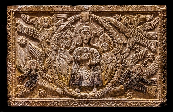 Ratchis Altar with Christ on the Throne, 8th century, Museo Cristiano with masterpieces of Lombard sculpture, Cividale del Friuli, city with historical treasures, UNESCO World Heritage Site, Friuli, Italy, Cividale del Friuli, Friuli, Italy, Europe