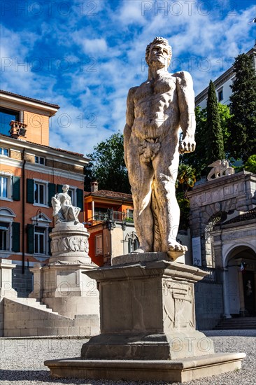 Statue of Hercules, Loggia di San Giovanni in Piazza della Liberta, Udine, most important historical city in Friuli, Italy, Udine, Friuli, Italy, Europe