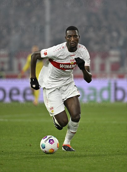 Serhou Guirassy VfB Stuttgart (09) Action on the ball, free pose, MHPArena, MHP Arena Stuttgart, Baden-Wuerttemberg, Germany, Europe