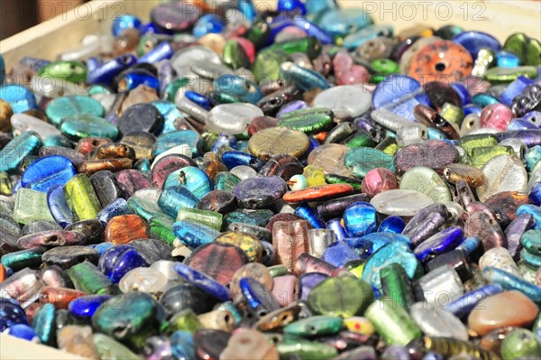 Colourful stones, different sizes and colours that shine, Varanasi, Uttar Pradesh, India, Asia