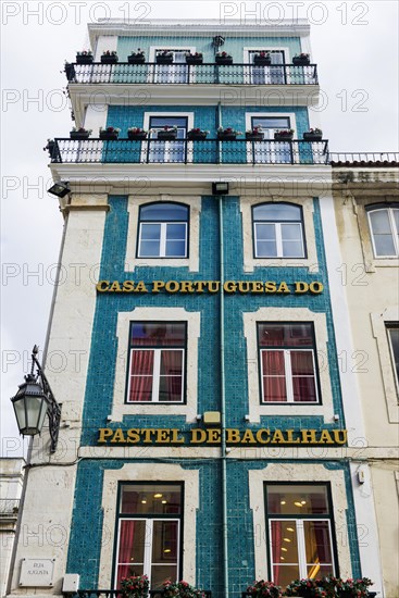Old building, facade with typical azulejos, tiles in the old town, city, architecture, green, window, facade, house facade, old, dilapidated, balcony, urban, house, house wall, property, building, antique, history, architectural history, tradition, pattern, Portuguese, Lisbon, Portugal, Europe