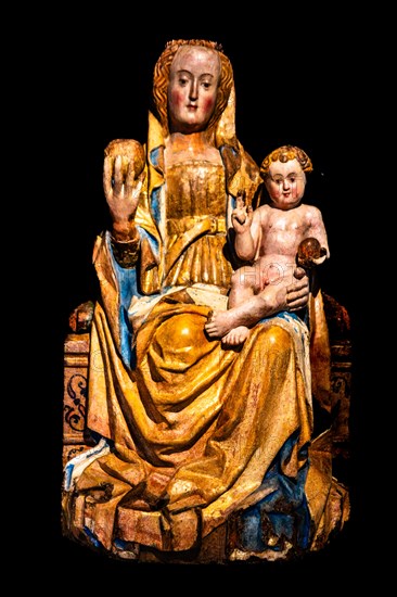 Madonna and Child, ca. 400, Andrea di Bertolotto, Museo Civico d'Arte, Palzuo Ricchieri, Old Town with magnificent aristocratic palaces and Venetian-style arcades, Pordenone, Friuli, Italy, Pordenone, Friuli, Italy, Europe