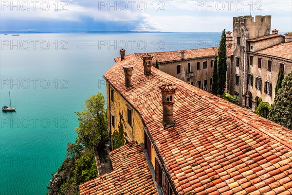Duino Castle, with spectacular sea view, private residence of the Princes of Thurn und Taxis, Duino, Friuli, Italy, Duino, Friuli, Italy, Europe