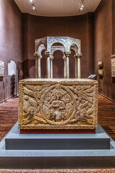 Ratchis Altar, 8th century, Museo Cristiano with masterpieces of Lombard sculpture, Cividale del Friuli, town with historical treasures, UNESCO World Heritage Site, Friuli, Italy, Cividale del Friuli, Friuli, Italy, Europe