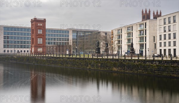 Long exposure, Schinkelplatz with the monument of the Schinkelsche Bauakademie, Berlin, Germany, Europe