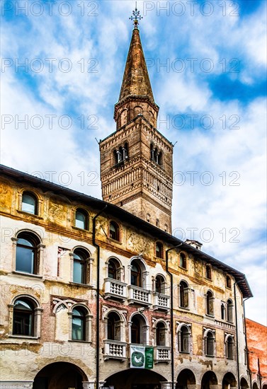 Duomo di San Marco, old town centre with magnificent aristocratic palaces and Venetian-style arcades, Pordenone, Friuli, Italy, Pordenone, Friuli, Italy, Europe