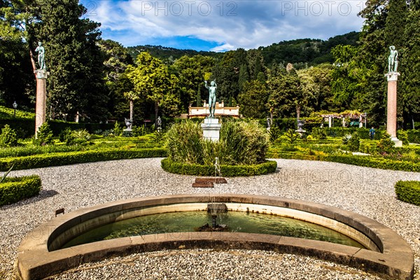 Park of Miramare Castle with marvellous view of the Gulf of Trieste, 1870, residence of Maximilian of Habsburg-Lorraine and Austria, princely living culture in the second half of the 19th century, Friuli, Italy, Trieste, Friuli, Italy, Europe