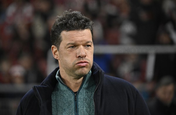 DAZN TV expert Michael Ballack, portrait, puffs cheeks, annoyed, MHPArena, MHP Arena Stuttgart, Baden-Wuerttemberg, Germany, Europe