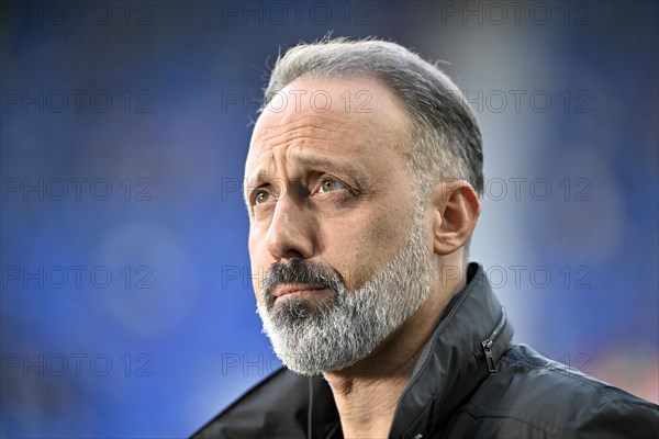 Coach Pellegrino Matarazzo TSG 1899 Hoffenheim, Portrait, View upwards, PreZero Arena, Sinsheim, Baden-Wuerttemberg, Germany, Europe