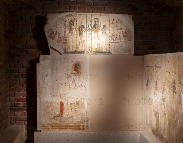 Ancient Egyptian stone slabs, Egyptian and New Museum, Museum Island, Berlin, Germany, Europe