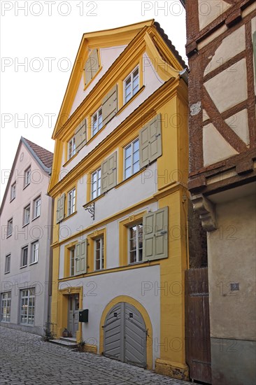 Half-timbered house built in 1789, corner house, Pfarrgasse, Marktbreit, Lower Franconia, Franconia, Bavaria, Germany, Europe