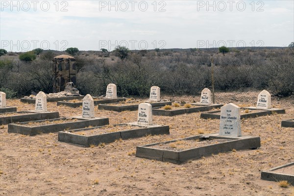 Cemetery of the German Protection Force in Namibia in Kub, Colony, German South West Africa, Namibia, Africa