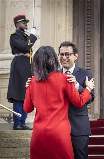 Annalena Baerbock (Alliance 90/The Greens), Federal Foreign Minister, photographed during her visit to Paris. Here together with the French Foreign Minister Stephane Sejourne in the Quai D'Orsay. 'Photographed on behalf of the Federal Foreign Office'