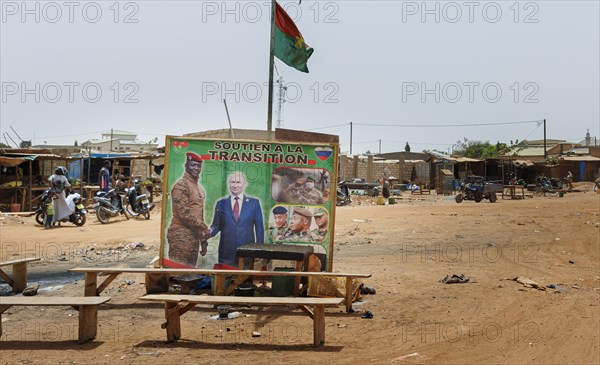 The new president who came to power in a coup, Ibrahim Traore, promotes friendship with Russia, with thanks for supporting the transition, Burkina Faso, Ouagadougou, 05/03/2024, Africa