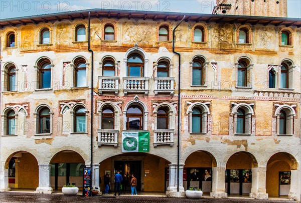 Museo Civico d'Arte, Palzuo Ricchieri, old town centre with magnificent aristocratic palaces and Venetian-style arcades, Pordenone, Friuli, Italy, Pordenone, Friuli, Italy, Europe