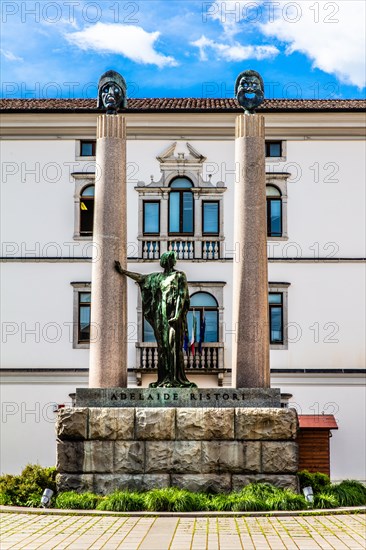 Monument to Adeleidi Ristori, Cividale del Friuli, town with historical treasures, UNESCO World Heritage Site, Friuli, Italy, Cividale del Friuli, Friuli, Italy, Europe