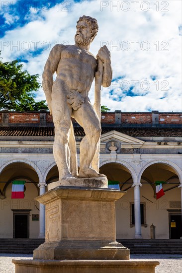 Statue of Hercules, Loggia di San Giovanni in Piazza della Liberta, Udine, most important historical city in Friuli, Italy, Udine, Friuli, Italy, Europe